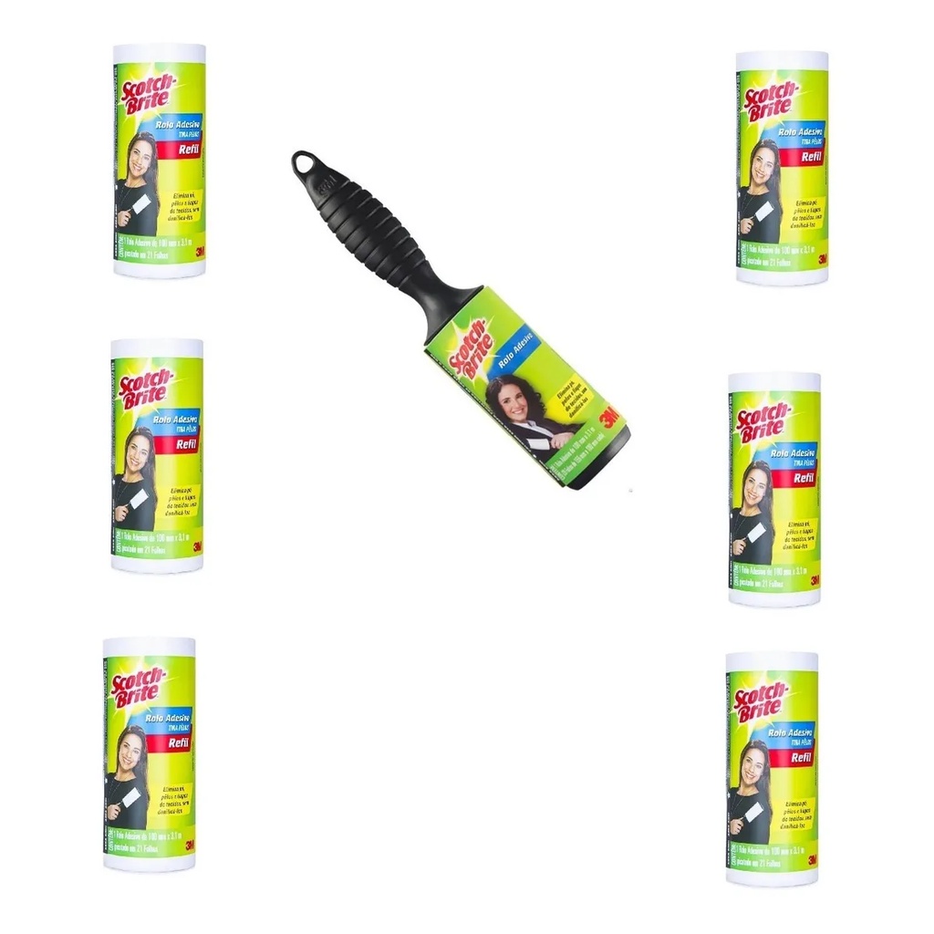 Tira Pelo Rolo Adesivo Original Scotch Brite 100x3,1 3m Com 6 Refil