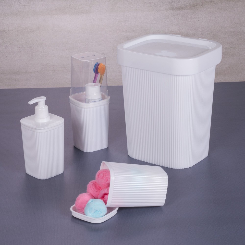 Kit Banheiro Lavabo 4 Peças Classic Frisos em Plástico Plasútil