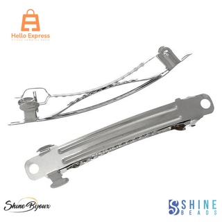 Base de presilha para cabelo 40mm(4cm) metal níquel 25und