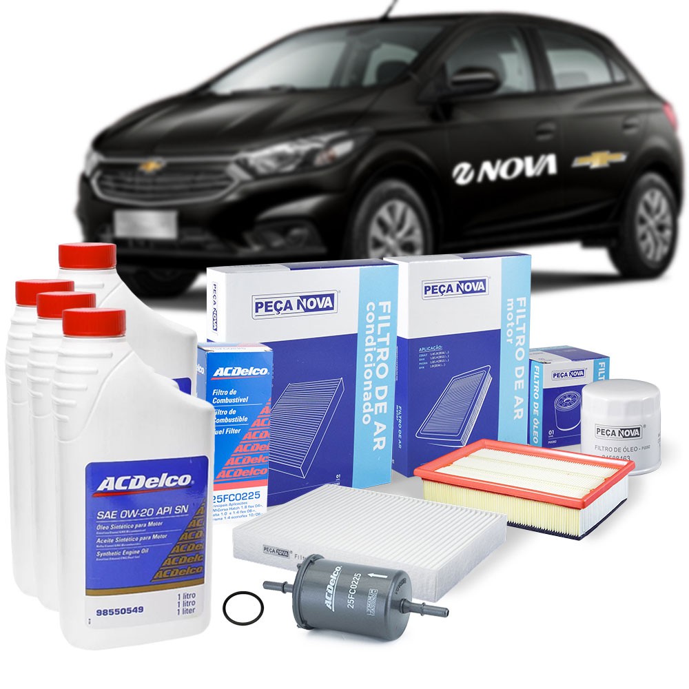 Kit Oleo 0w20 + Filtros Ac Combustivel Ar Onix Prisma em Oferta na Shopee