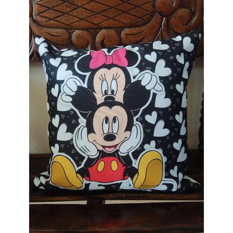 capa de almofada personalizada minei e mickey Estampada Tecido Oxford 45 x 45 Decoração