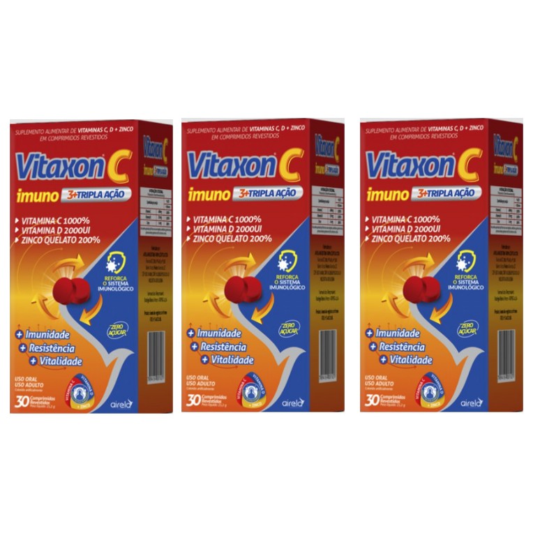 Kit com Vitaxon C Imuno Tripla Ação Airela Comprimidos Revestidos Shopee Brasil