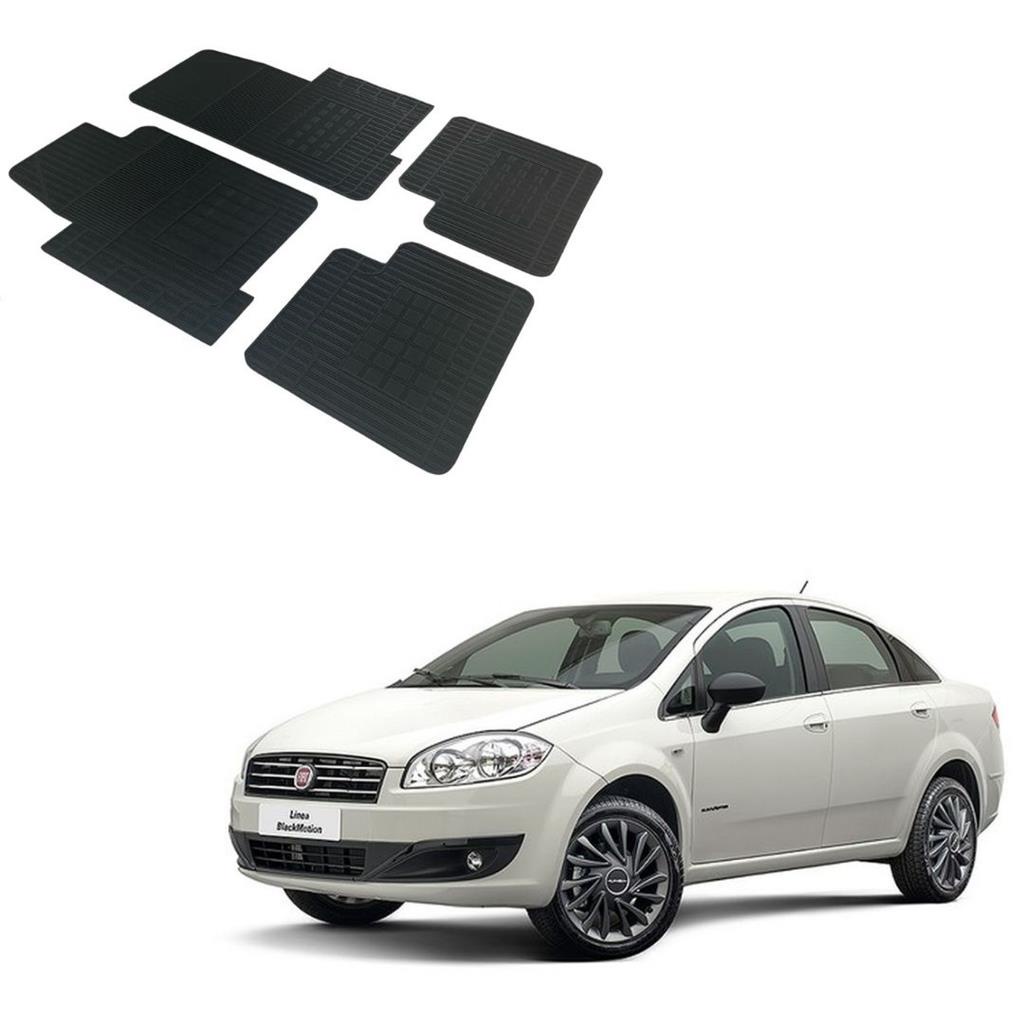 Jogo 4 Pecas Tapete Automotivo Especifico Fiat Punto/Linea 100% Borracha Borcol