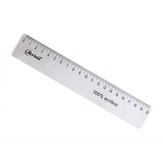 Régua Plástica 20cm Cristal Resistente Acrinil