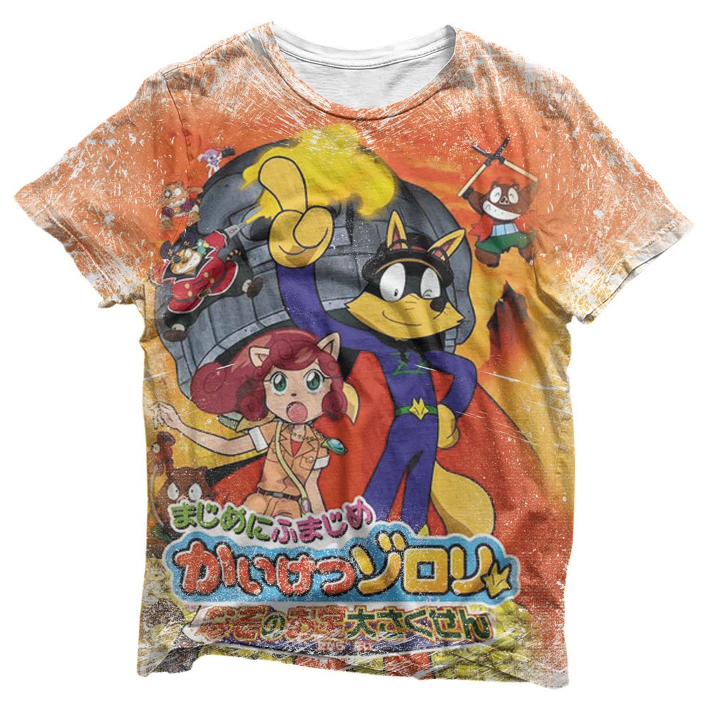 Camisa Segunda Capa do Anime - Camisas Motto! Majime ni Fumajime Kaiketsu Zorori Estampa Total