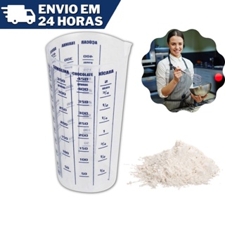 Copo Plástico Graduado Dosador Receitas Copo Medidor 500 Ml em Oferta na Shopee