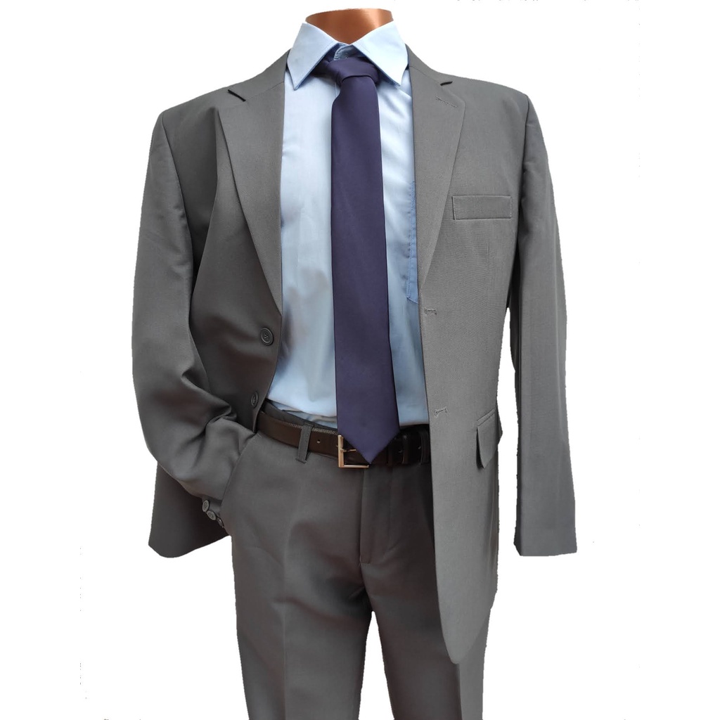 Terno Masculino Oxford Modelagem Tradicional + Calça Social Cinza
