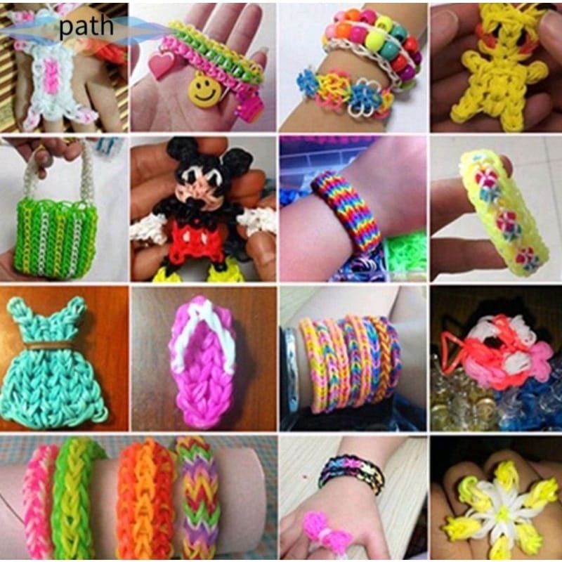3000 Elástico Loom Bands Clips Pulseira Cores Sortidas