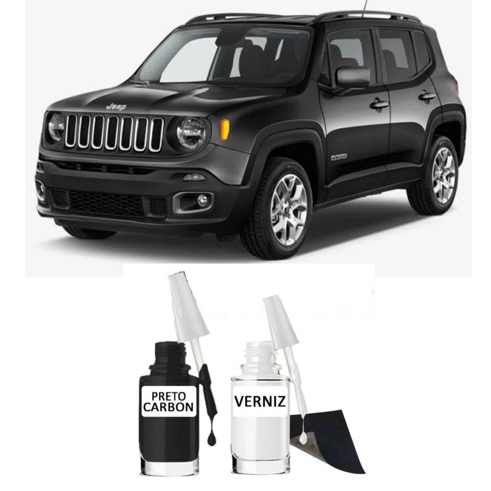 Tinta Tira Risco Automotiva Jeep Renegade Preto Carbon