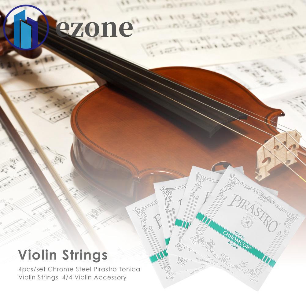 Ezone 4 Pçs / Kit Cordas De Aço Cromo Pirastro Tonico Violino 4 / 4 Acessório De Violino