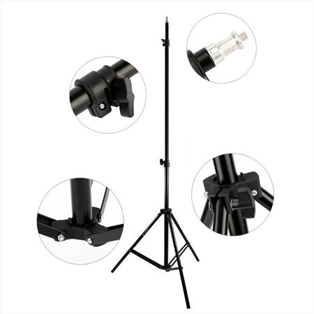 Tripé De Iluminação Yh 804 Altura Máxima 2,40m Profissional