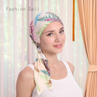 Muçulmana Feminina Hijab Câncer Quimio Caps Flor Impressão Turban Cap Capa Elástica Algodão Muçulmano