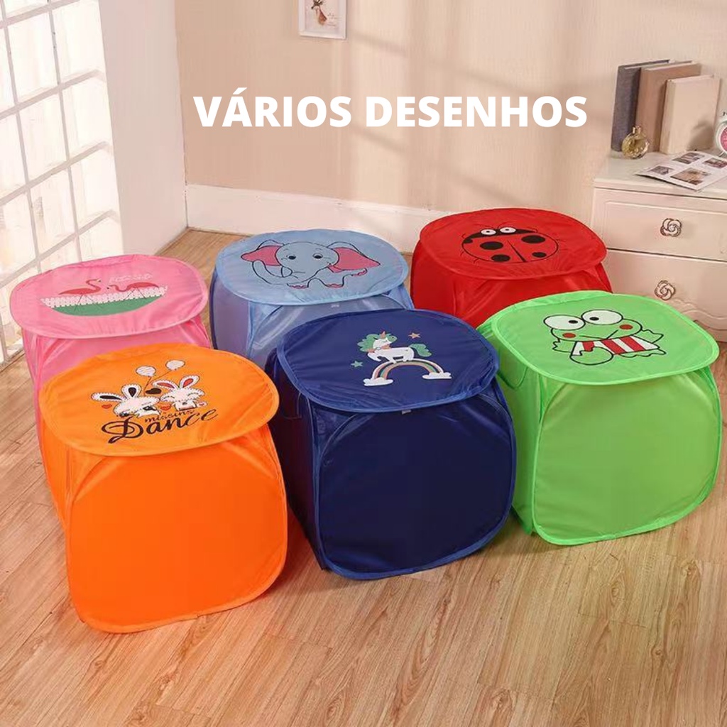 Cesto organizador de brinquedo guardar brinquedos para crianças 45x45cm ...