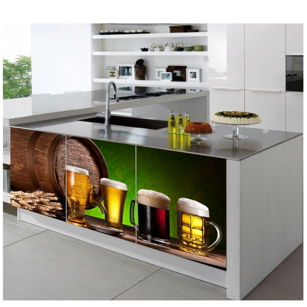 Adesivo Painel Papel Parede Cerveja Artesanal Cozinha Chopp Adega Barril Decoração Churrasqueira M63