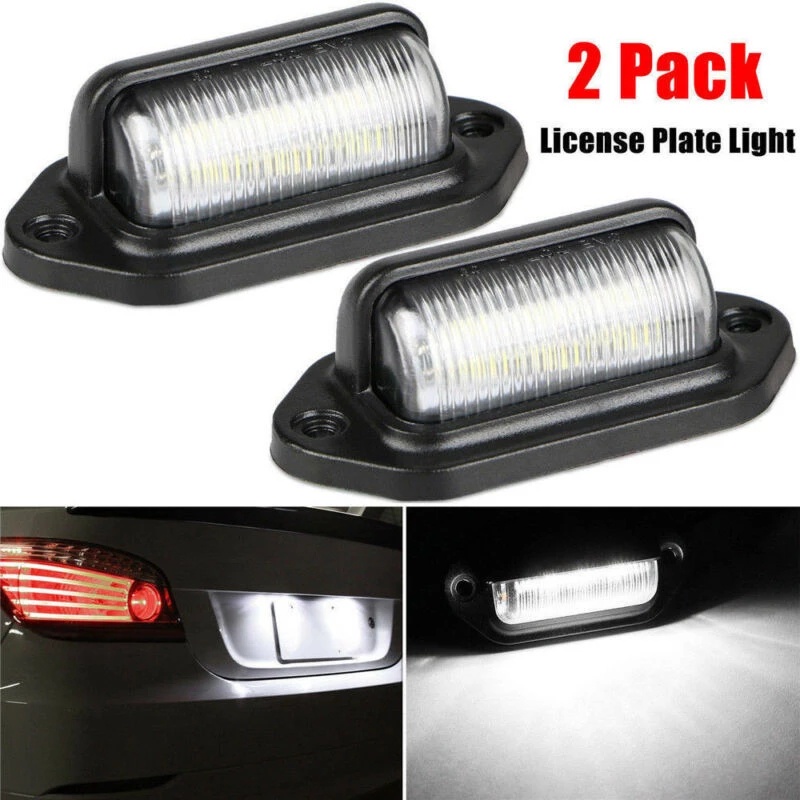 2Pcs 6 Leds De Número De Licença Do Carro De Automóvel Placa Luz Taillight/Boat Truck Trailer Step Lâmpadas De Sinalização Caminhão SUV RV Acessórios