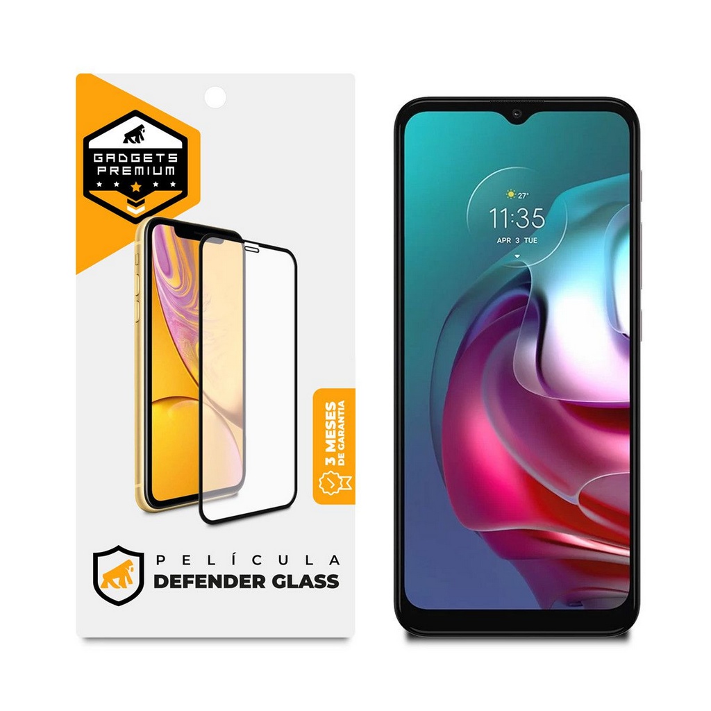 Película Defender Glass para Motorola Moto G30 - Preta - Gshield em Oferta na Shopee