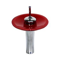 TORNEIRA MONOCOMANDO DE VIDRO REDONDA ALTA VERMELHO FERRARI