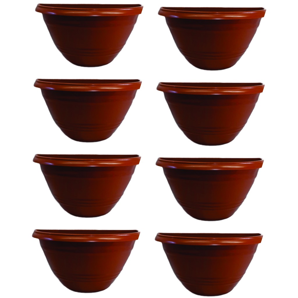 8 vasos de parede marrom cerâmica vaso de 1 litro vaso plástico de parede vaso para parede vaso para jardim vertical vas