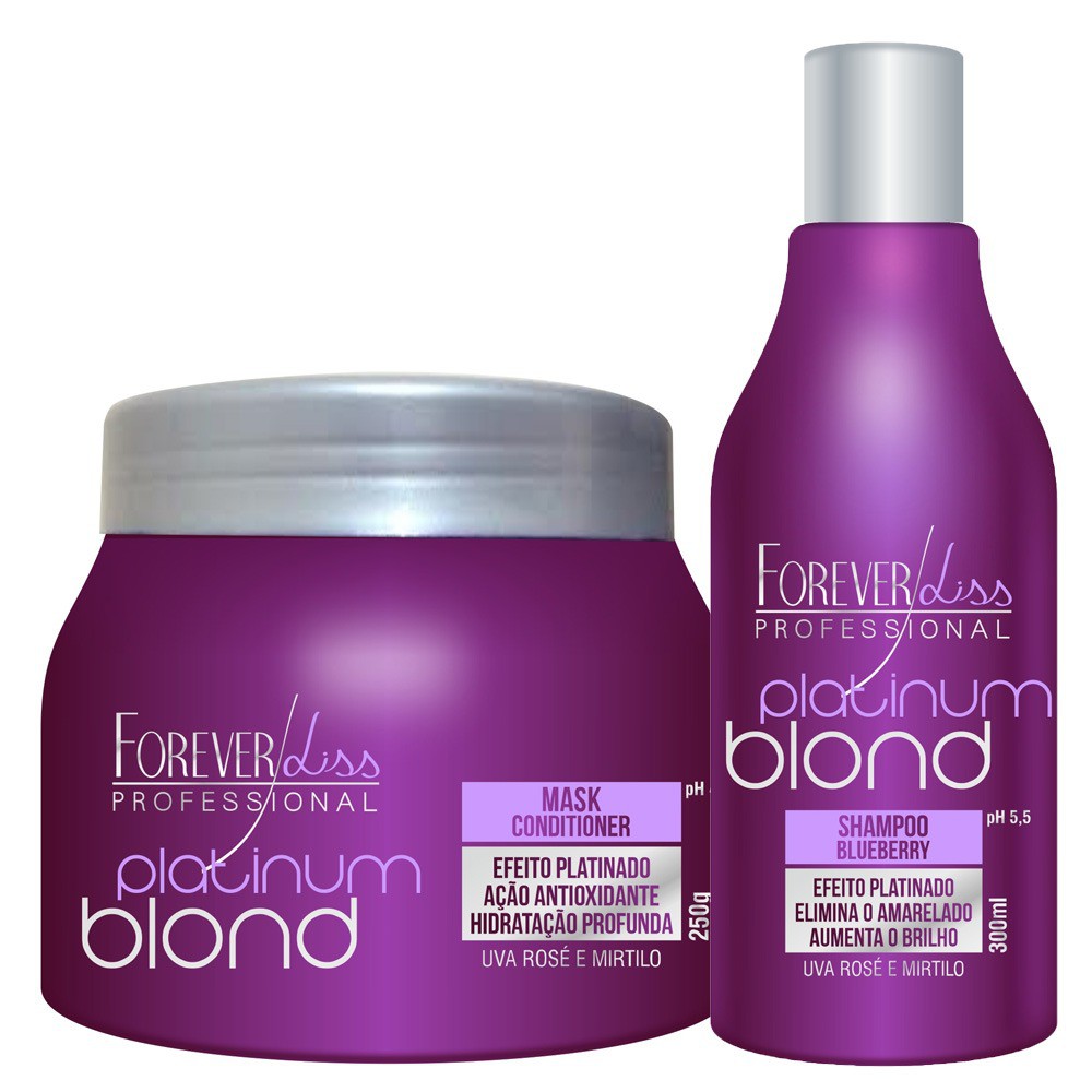 Forever Liss Kit Matizador Platinum Blond Shampoo Mask Shopee Brasil