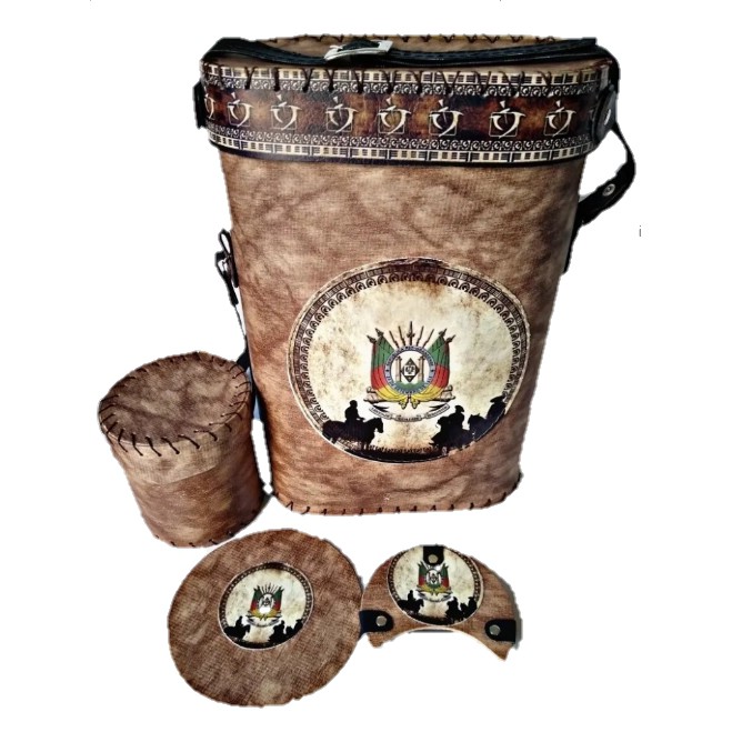 kit chimarrão do rio grande do sul 1lt mateira recouro porta erva tapa cuia e vira mate