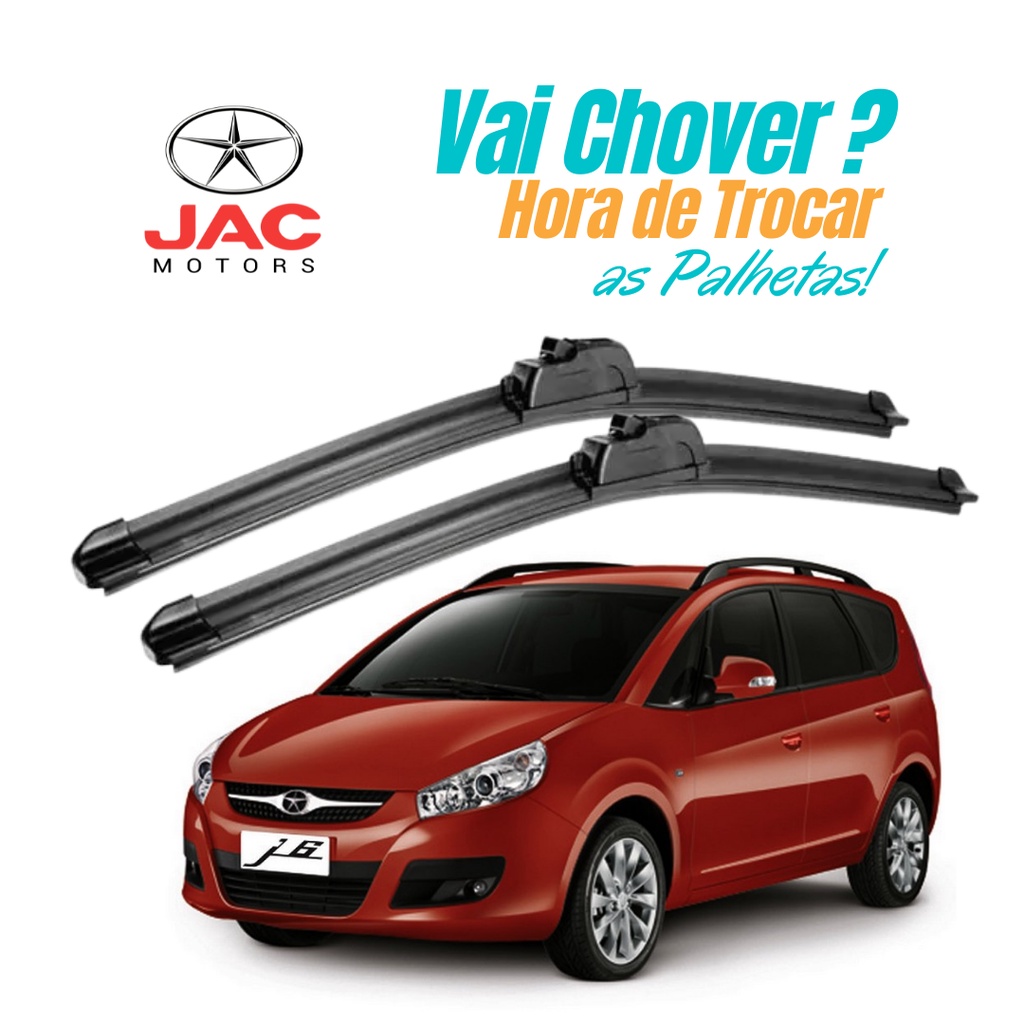 Par Palhetas Limpador Parabrisa Jac J6 2011 2012 2013 2014 2015 2016 2017 2018 Silicone
