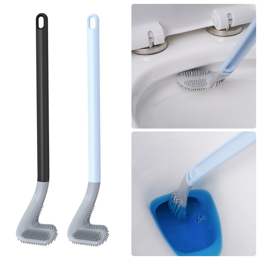 Escova Sanitária Lavatina Quadrada Silicone Limpar Vaso Privada Com Adesivo Para Parede Banheiro Toalete, 35x8x88cm