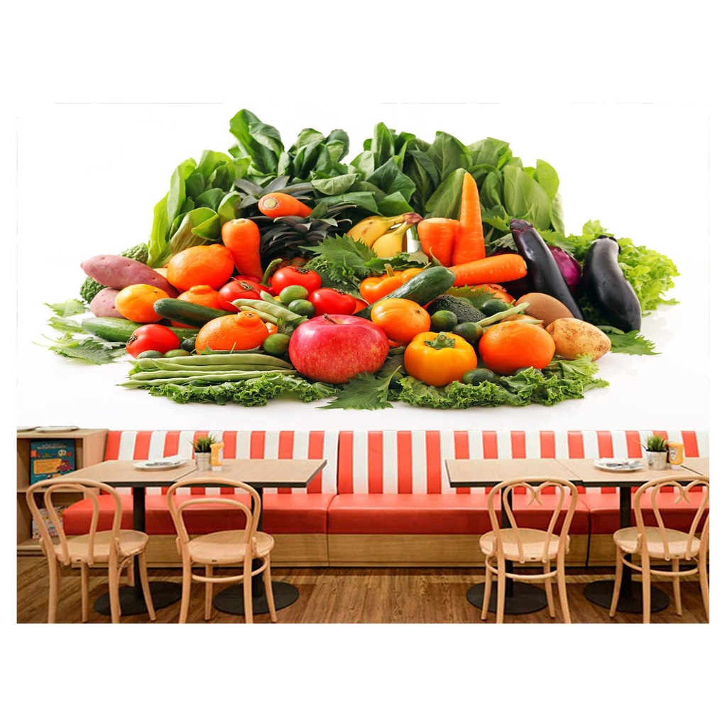 papel de parede Salada de Frutas vegetais 3D 6m² AL228