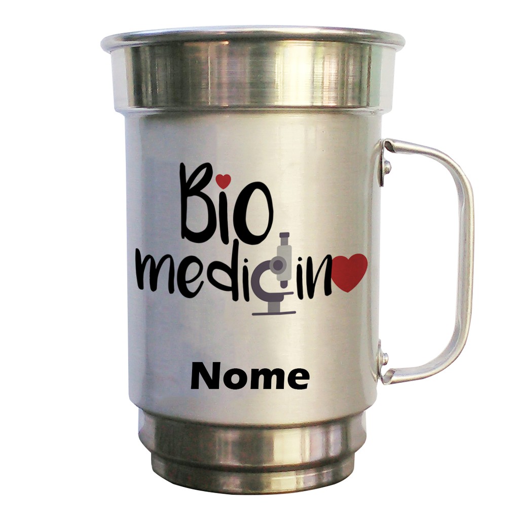caneca de chopp personalizada para presente biomedicina com nome profissão