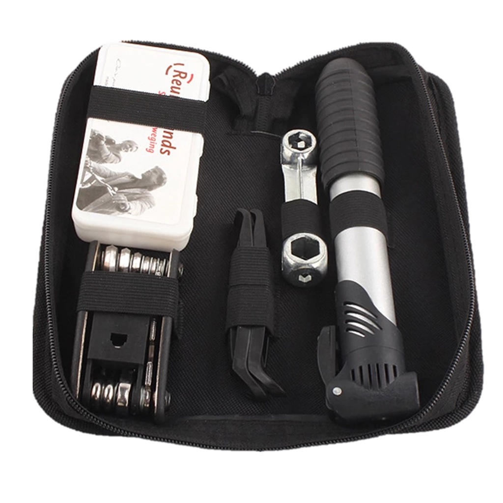 Kit Completo de Ferramentas para Bicicleta: Bomba de Ar, Chave de Fenda, Soquete, Chave de...