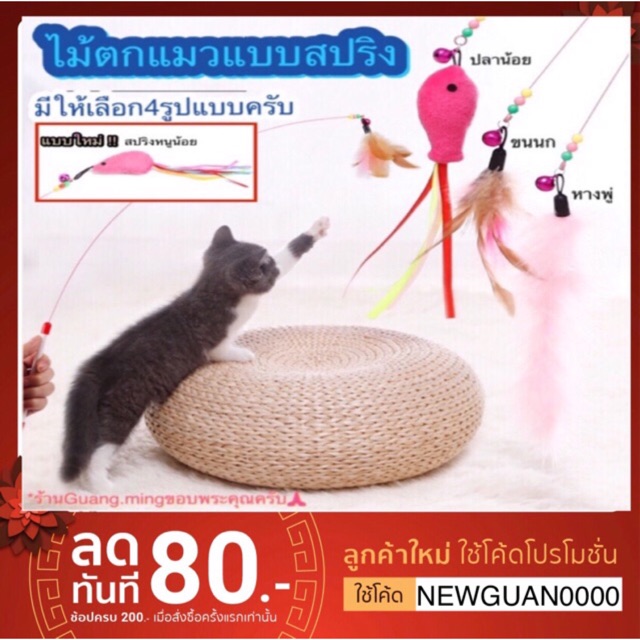 ของเล่นแมว ไม้ตกแมว ไม้ตกแมวแบบสปริง (📍พร้อมส่ง📍) - ภาพที่ 3
