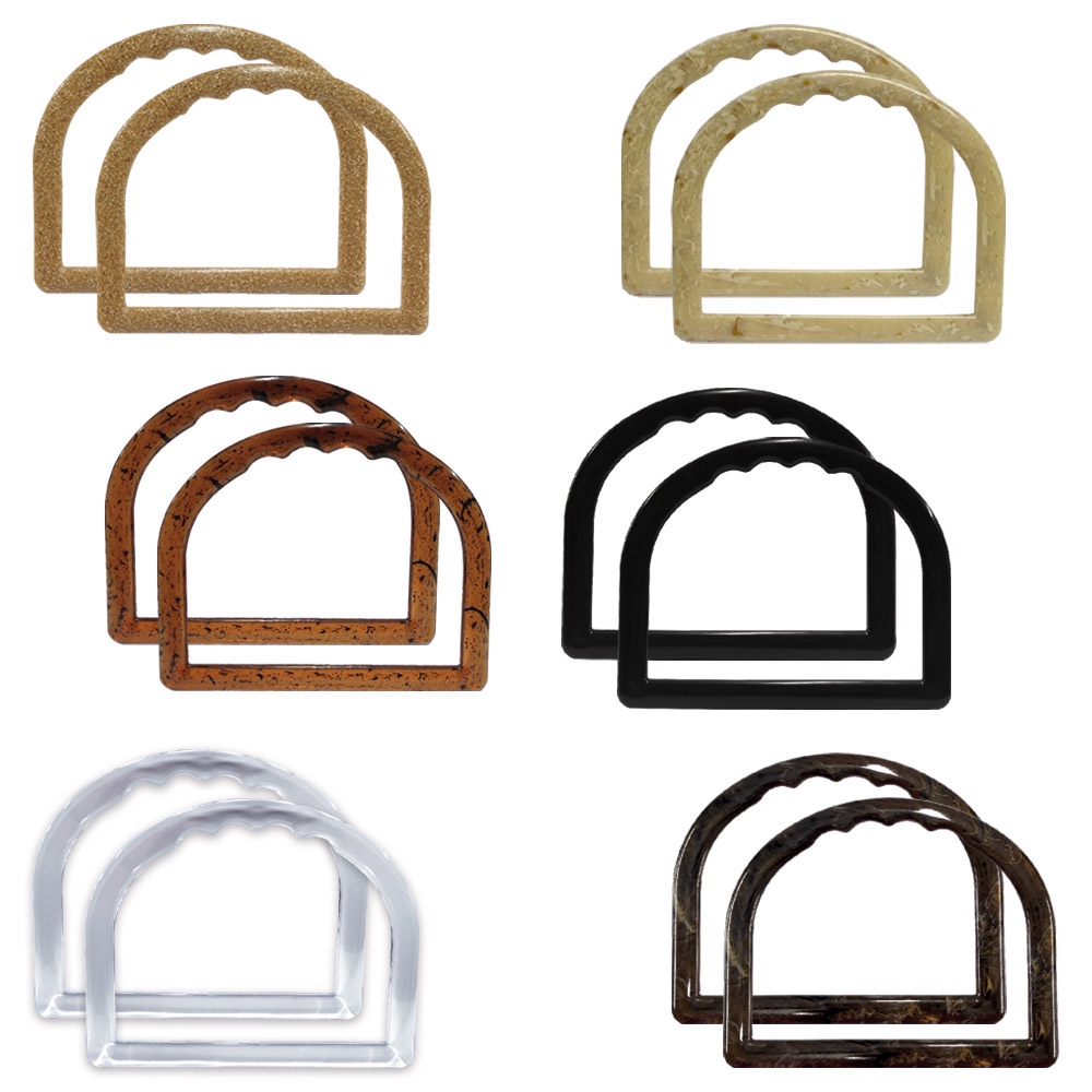 Alça para bolsa de crochê e tricô meia argola 7337 com 1 par (Plástica)