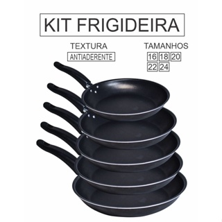 KIT com 5  Frigideira Francesa Antiaderente N.16,18,20,22,24 em Oferta na Shopee