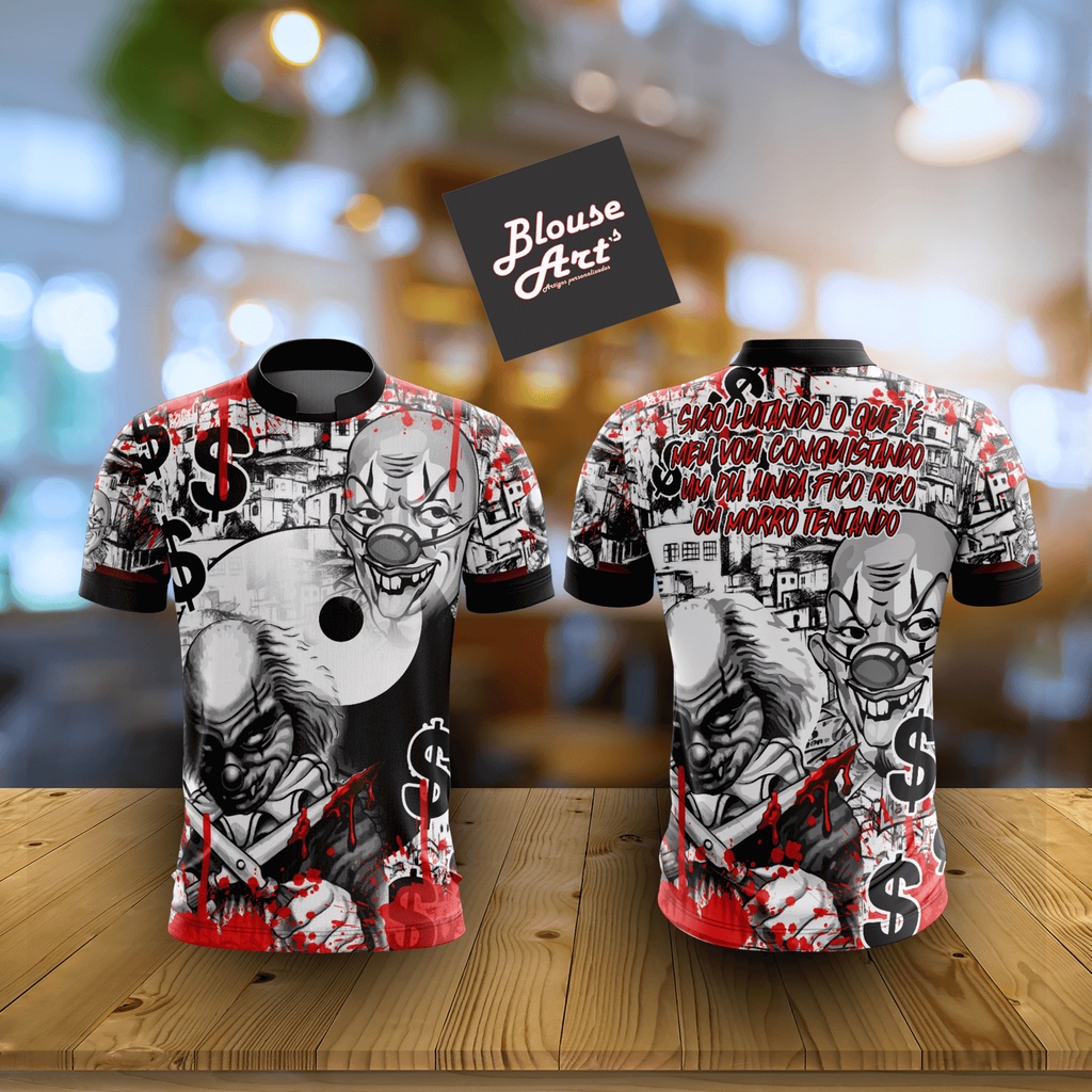 Camiseta de Quebrada Palhaços Malokas Frase de Favela Fico Rico ou Morro Tentando QB51 em Oferta na Shopee