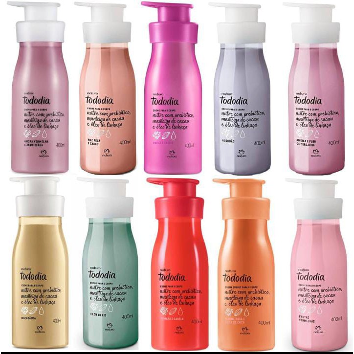 Hidratante corporal Natura tododia 400ml ( cereja e avelã,cassis ,frutas vermelhas ,etc) em Oferta na Shopee