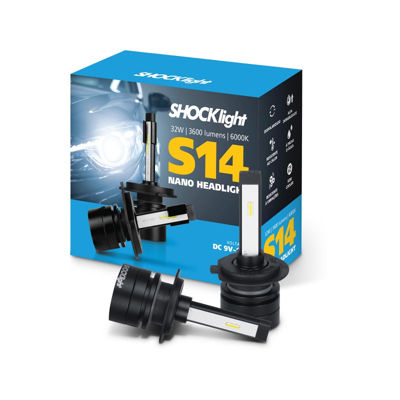 Kit Lâmpadas H7 Led Shocklight Headlight S14 32w / 6000k - Spare Parts and Accessories for Vehicles