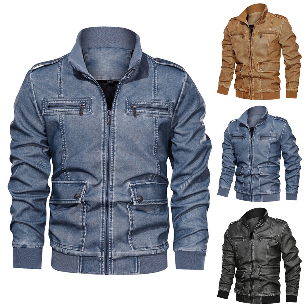 jaqueta jeans com couro