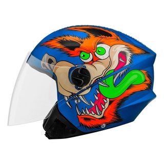 Capacete Moto Aberto Protork Feminino Coyote Azul Fosco 58
