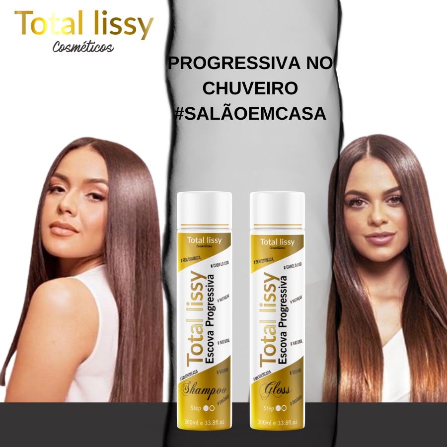 Progressiva Orgânica Sem Formol Brilho Intenso de Salão Cabelo Liso Perfeito