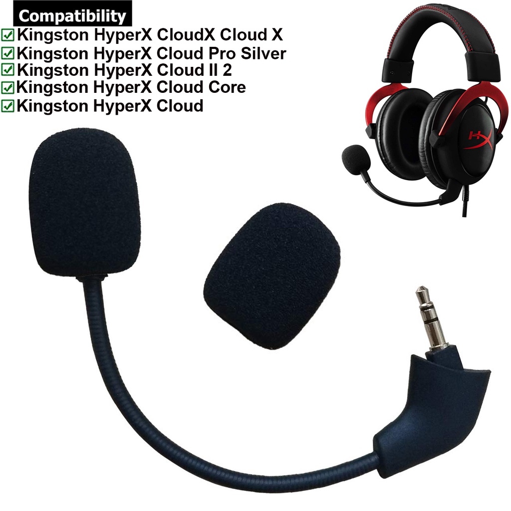 Microfone De Jogo De Substituição Mic 3,5mm Para Kingston HyperX Cloud 2 II X Core Pro Silver Cloudx Fones De Ouvido Jogos