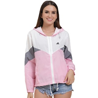 jaqueta corta vento adidas feminina rosa preta impermeável