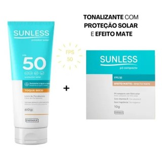 Kit Protetor Solar Facial + Po Compacto Fps 50 Sunless Farmax