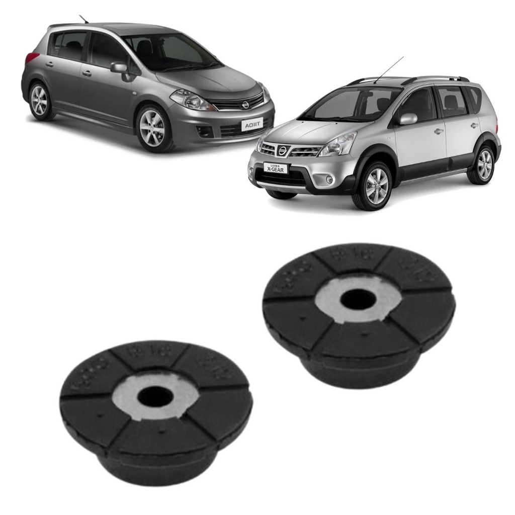 Kit 2 Coxim Bucha Amortecedor Traseiro Compatível Com Nissan Tiida Livina