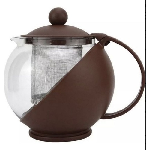 Chaleira Bule Vidro Infusor Coador Filtro Aço Inox Para Chá