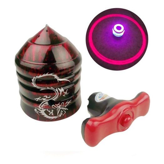 Pião Musical Luminoso Com Lançador Automatico Piao Com Luz e Som Laser Brinquedo Infantil para Meninos e Meninas