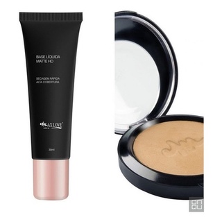 Kit 1 Base Facial Matte Hd + 1 Pó Matte Max Love Cores a Escolher