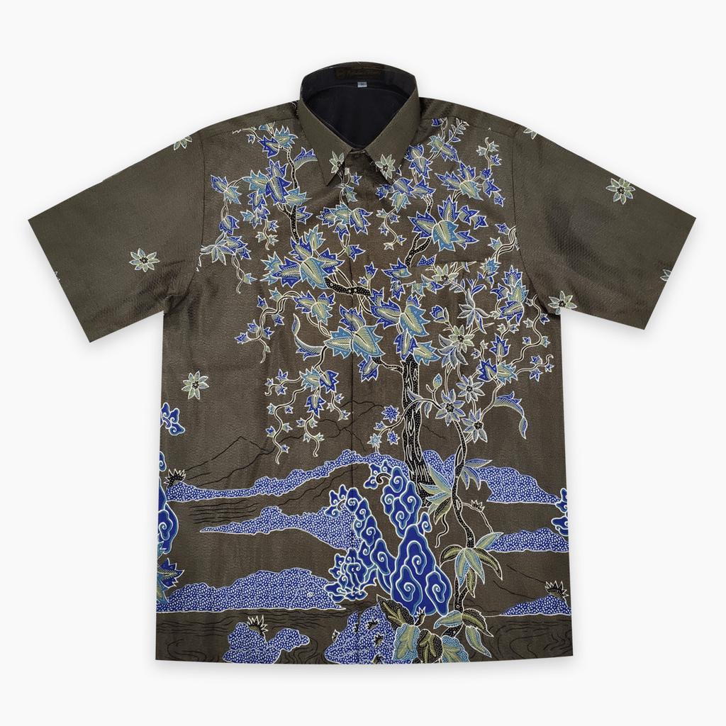 KEMEJA HIJAU Camisa batik Masculina De Manga Curta , material Do Bobby , Forro tricot DE45 , Tamanhos SML XL , jumbo XXL