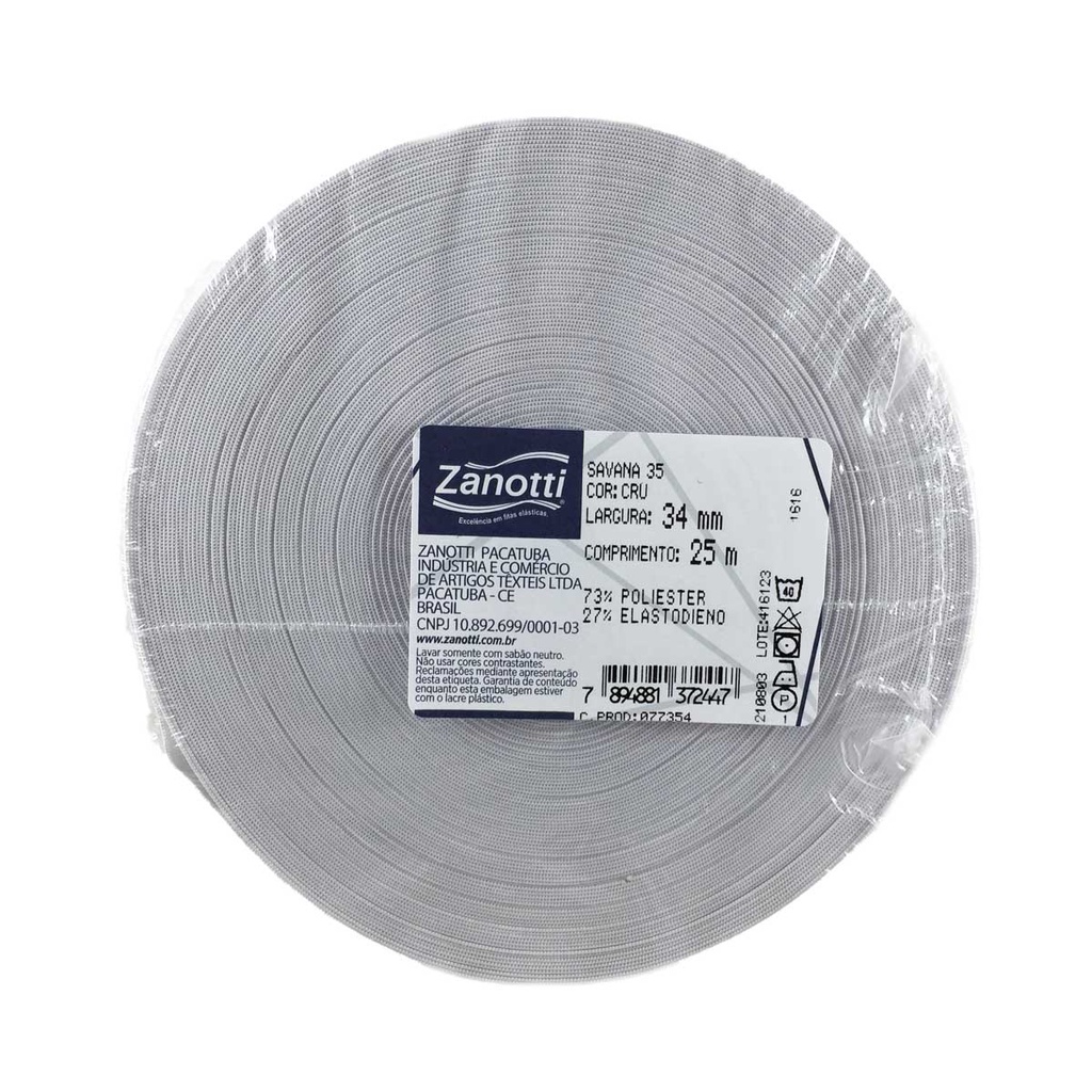 Elástico Zanotti Savana Branco Embutir Chato Costura Rolo C/25 metros - Diversas larguras em Oferta na Shopee