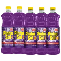 Kit Desinfetante Pinho Sol Lavanda 1L com 5 unidades