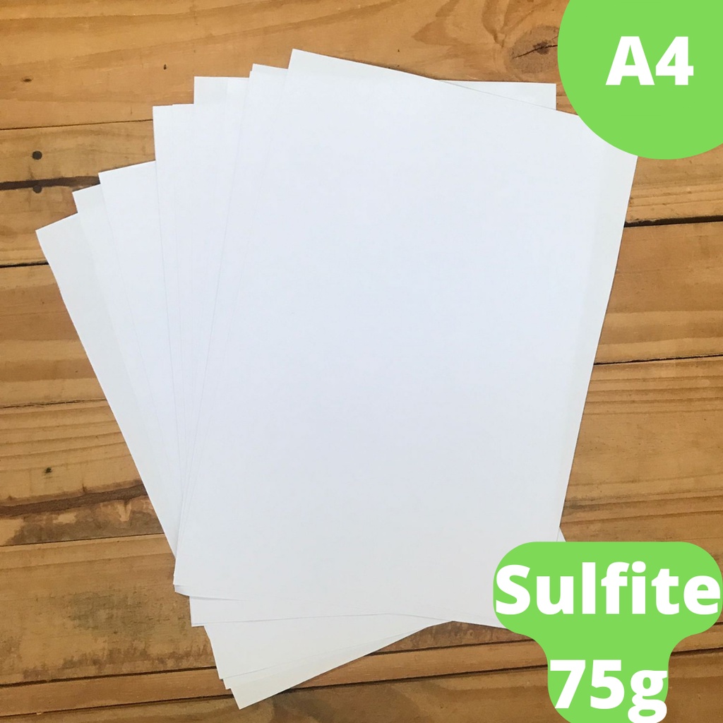 Papel Sulfite Branco 75g - Tamanho A4 - 100 folhas | Shopee Brasil