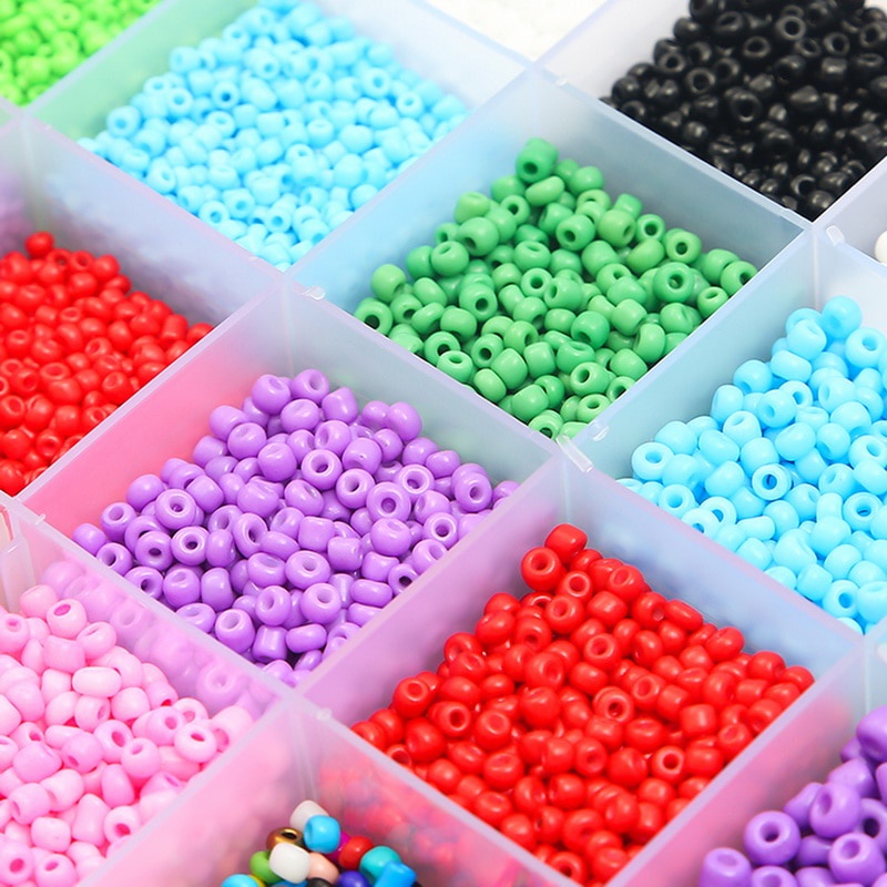 1.000 Contas De Vidro Missangas Cristal Espaço Beads Moda Jóias Misturado Cor Sólida Checa Pulseira Para DIY Costura Fazer Pulseiras